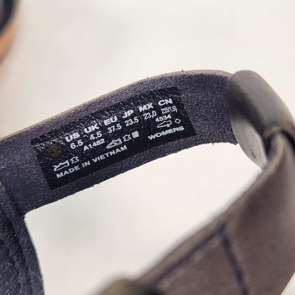 Timberland Roslyn Cork Platform Strappy Sandals 6.5 Blue Leather Ankle Strap - Picture 4 of 11